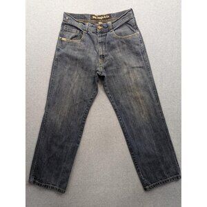5ive Jungle Jeans Mens 34x30 Relaxed Fit Distressed Denim Straight Leg Pants